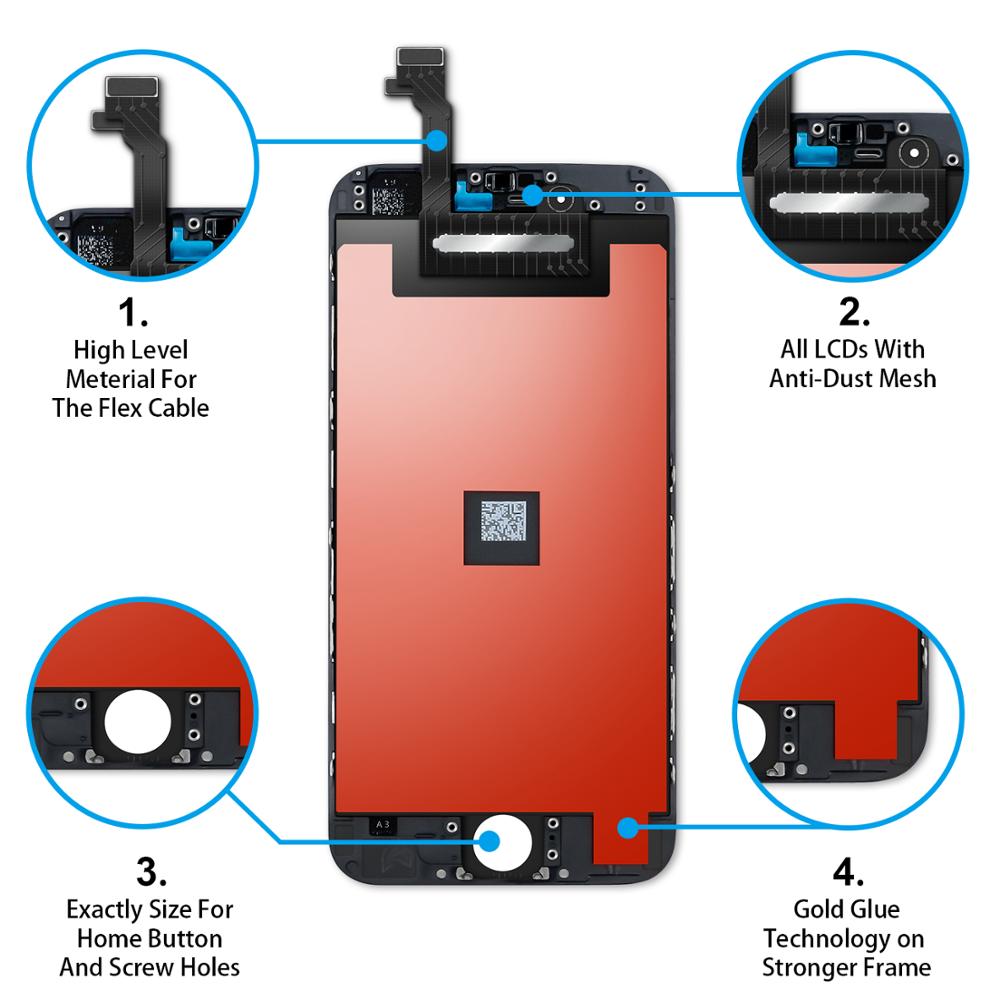 iPhone 6/6S/6 Plus LCD Display - Touchscreen Digitizer Assembly with Frame - For Apple iPhone 6/6S/6 Plus