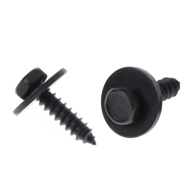 10 Pcs 4.8x19mm Self-Tapping Screws Captive Loose Washer 8mm Hex Head Black E7CA