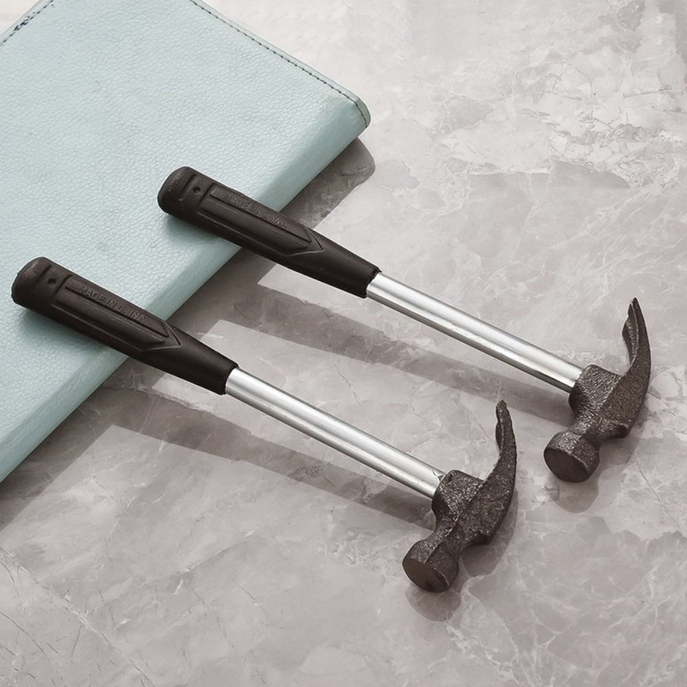 Mini martillo de plástico/hierro, herramienta de reparación de martillo de carpintería artesanal para el hogar, accesorios de herramientas de cuerno de clavo de pared de mano pequeña