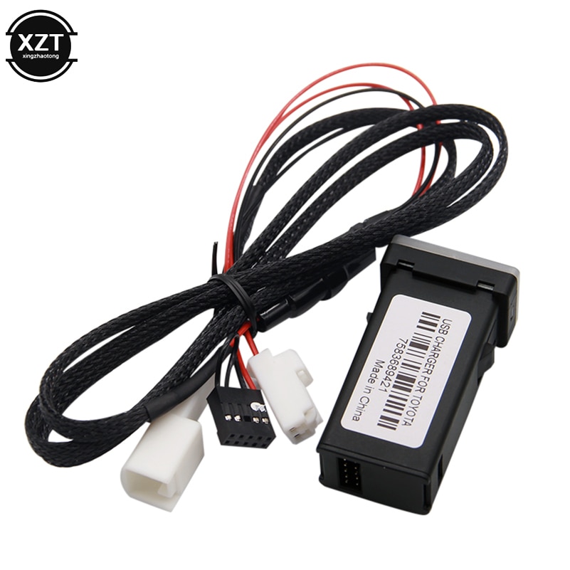 QC3.0 Car Charger Dual USB Ports Phone Quick Charge PDA DVR Adapter Plug & Play Cable For Toyota series Cars