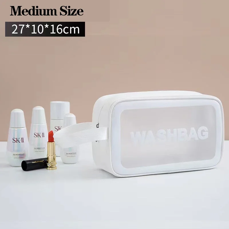 Waterdichte Draagbare Reis Waszak Vrouwelijke Transparante Make-Up Opbergtas Grote Capaciteit Cosmetische Organizer Beauty Vrouwen Case: Bruin