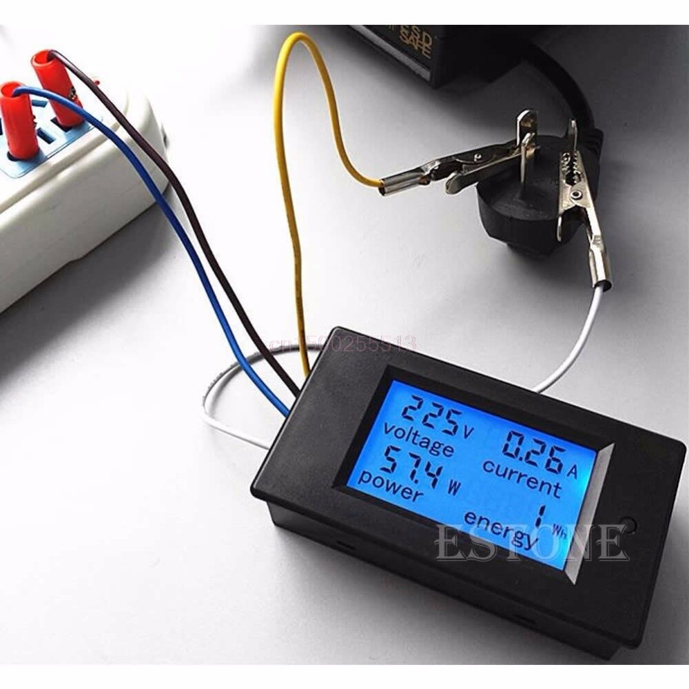 LCD Digital Volt Watt Power Meter Ammeter Voltmeter AC 80-260V 20A