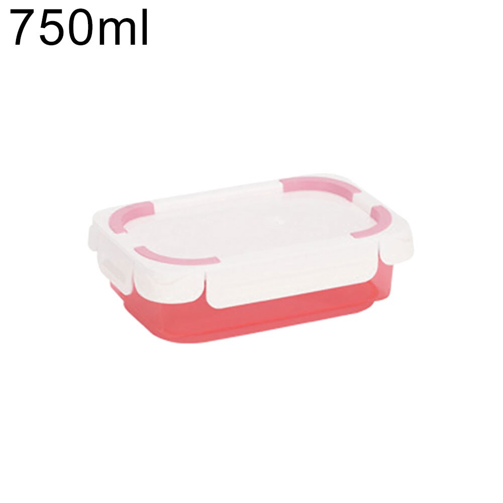 300-6500ml Refrigerator Food Storage Containers With Drainer Kitchen Storage Vegetable Fruit Fresh Box Organizer With Lid: Pink 750ml