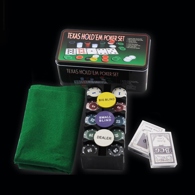 Pokerchipsæt 200 stk med aluminiumskuffert til texas holdem blackjack-spil eller daglig spilunderholdning