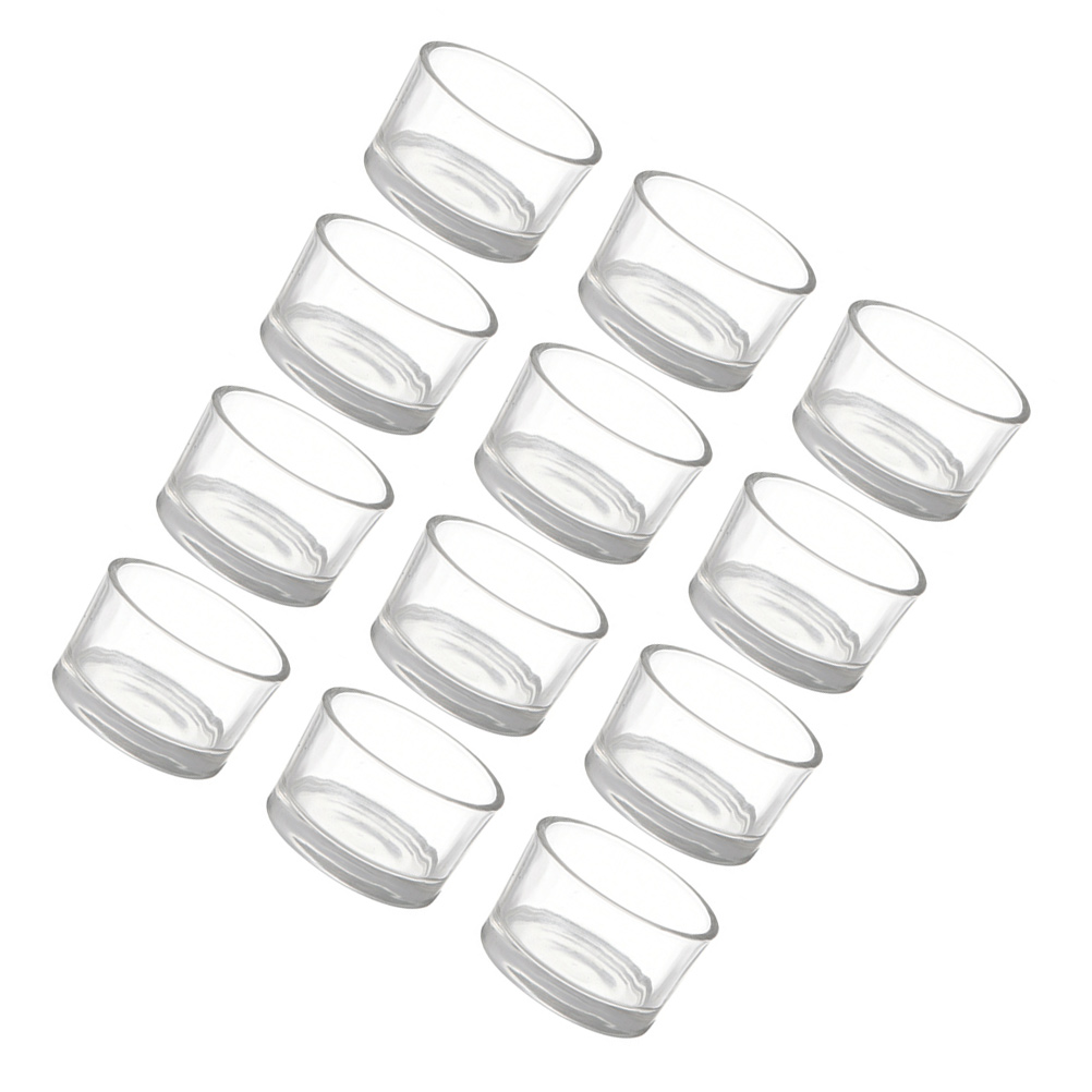 12pcs Candle Cups Small Transparent Wedding Decoration Clear Glass Cup DIY Candle Cup Tealight Candle Holder