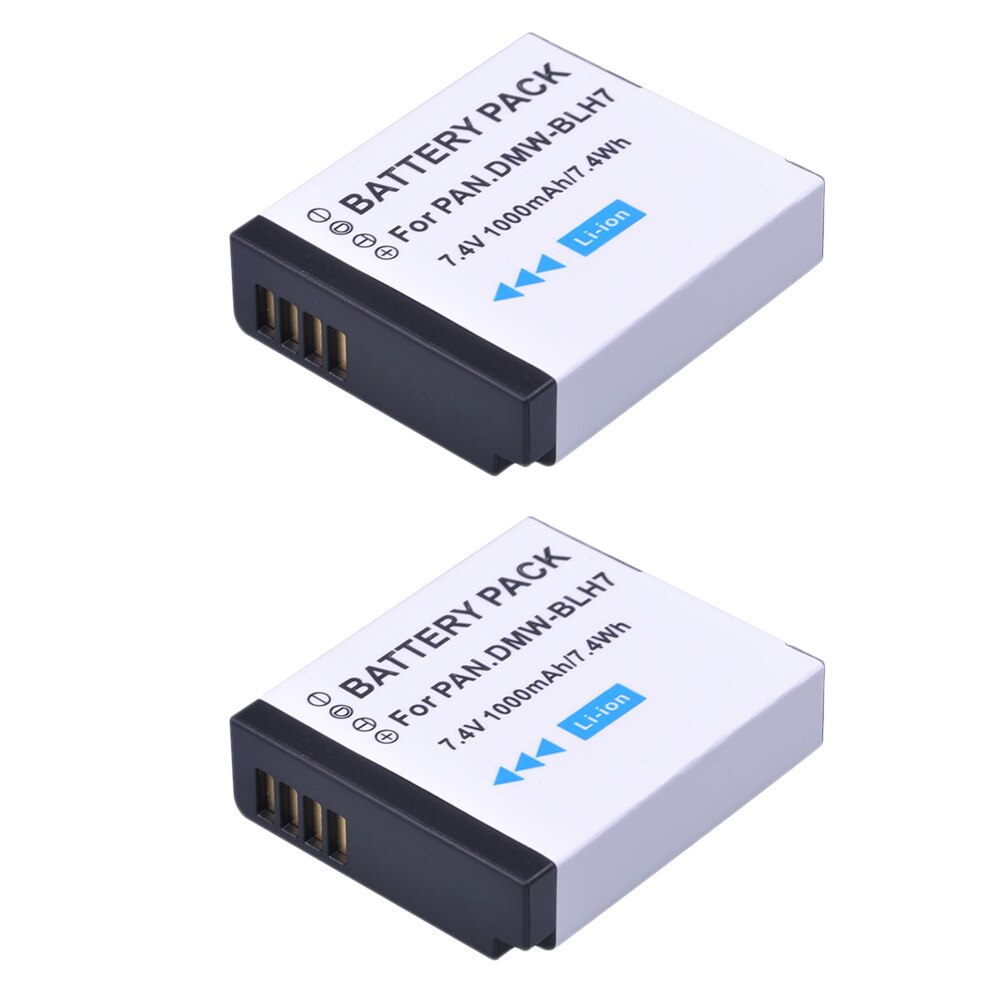 Batterie pour Panasonic Lumix 1000 DMW-BLH7 DMC-LX15, DMC-GM5 mAh, DMW BLH7E BLH7, pour modèles DMC-GF7,, GM1, GF8, GF9, LX10: 2Pc