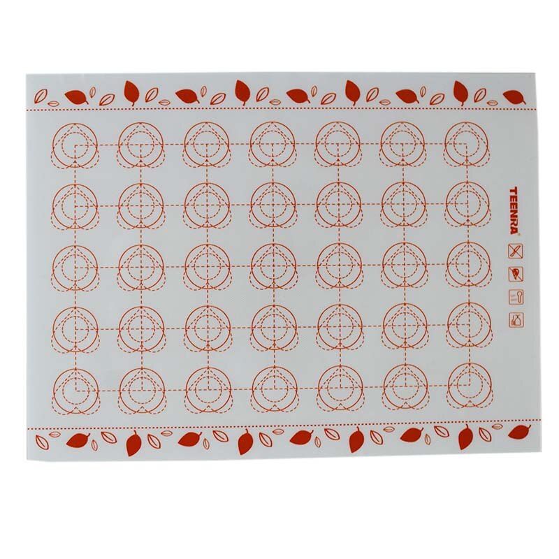 TEENRA 1Pcs 40x30cm Marcaron Silicone Baking Mat Non-stick Silicone Baking Sheet Large Rolling Mat Baking Liners Pastry Tools: Red   40x30cm