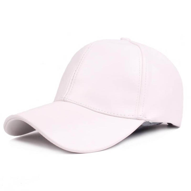 Doitbest solid pu lær baseballcaps for menn kvinner hiphop vår snapback cap dress for tenåringer elskere høstdansfest hatt: Hvit