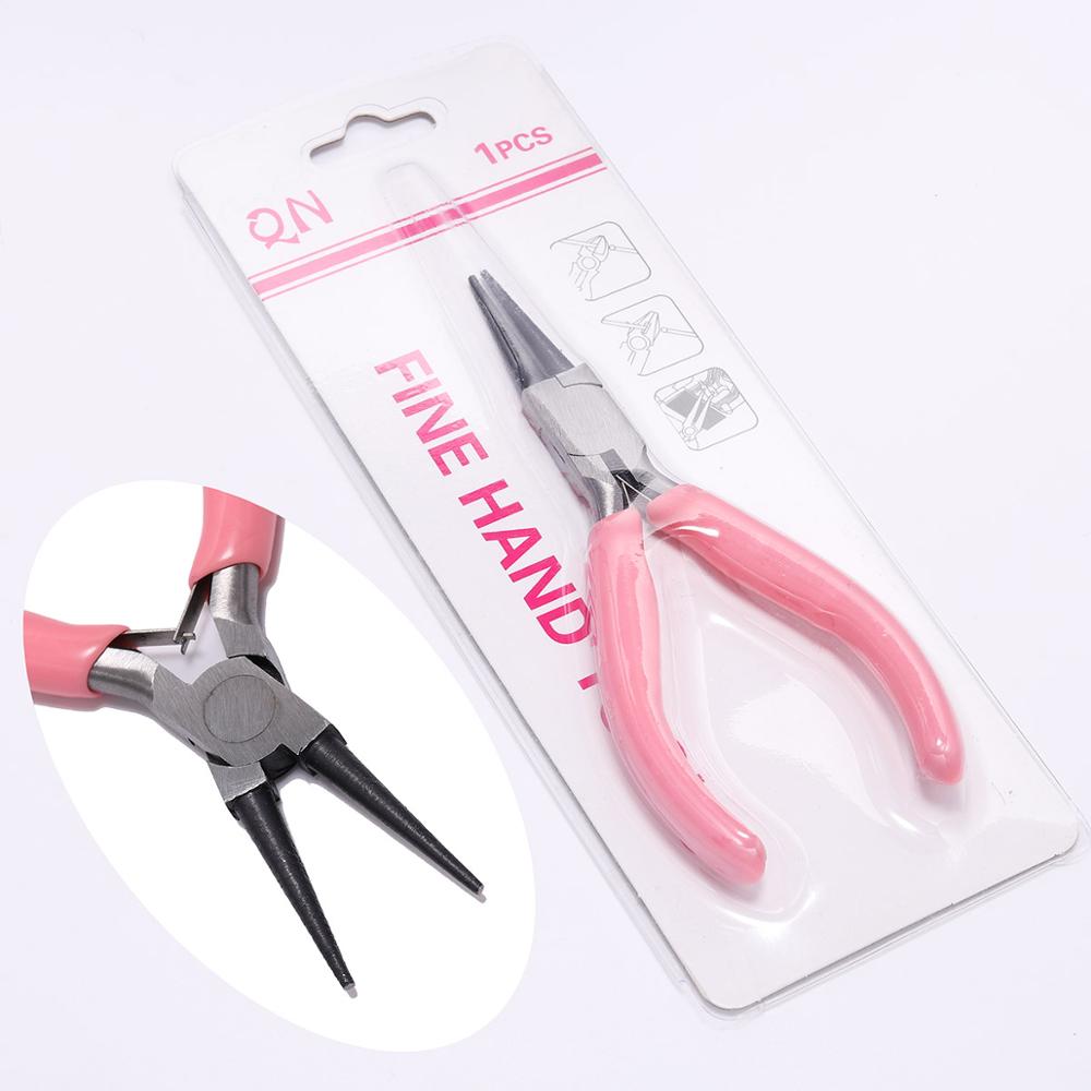 Pink End Cutting Wire Pliers Equipment Multifunctional Hand Tools Jewelry Pliers Fit Beadwork Repair Beading DIY Handmade Making: Round Nose Pliers