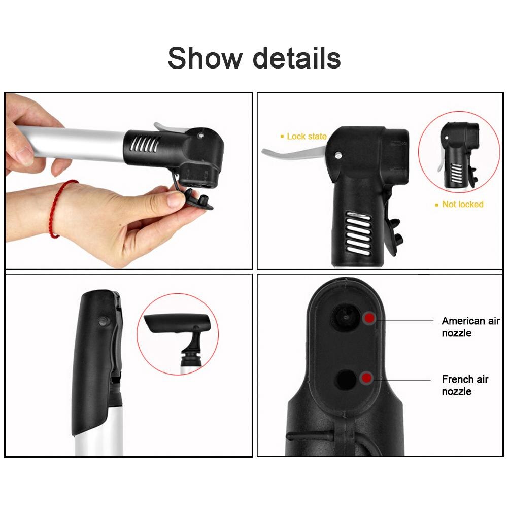 Bicycle Pump Mini Portable Aluminum Alloy Bike Pump Hand Bicycle Tire Air Inflator Ball Needle Valve MTB Portable Bike Pump