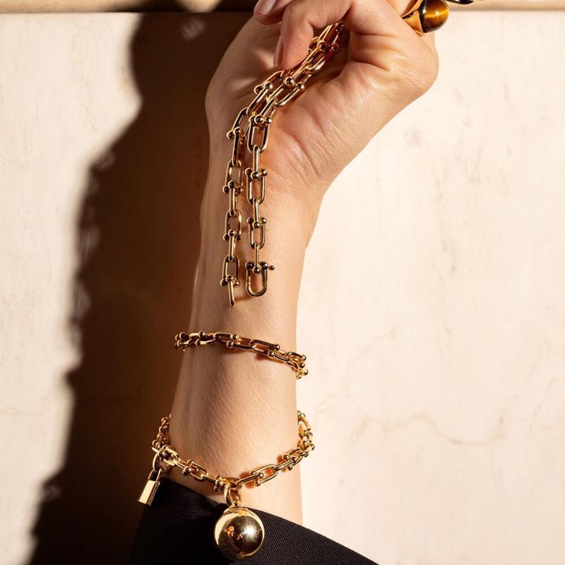 groß klobig frauen Punk Hals Kette U bilden Verbunden Halsband Halsketten Prüfer Gothic Schmuck Grunge Chocker Kragen Für mädchen Kpop