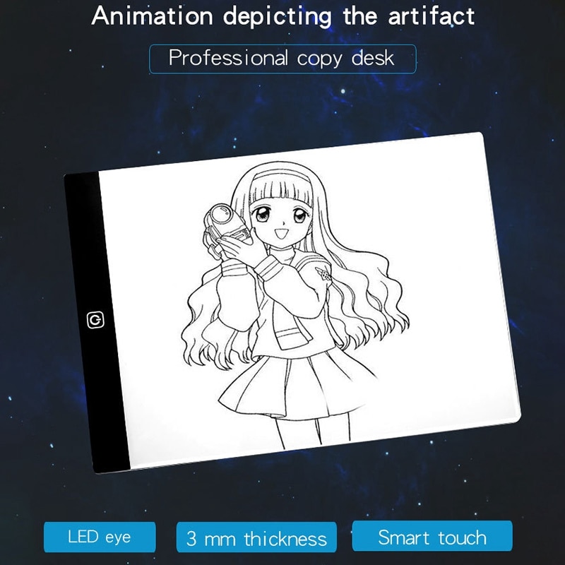 A4 LED Drawing Tablet Digital Pad USB LED Light Copy Board Electronic Art Graphic Painting Table with 3 Level of Dimming: Default Title
