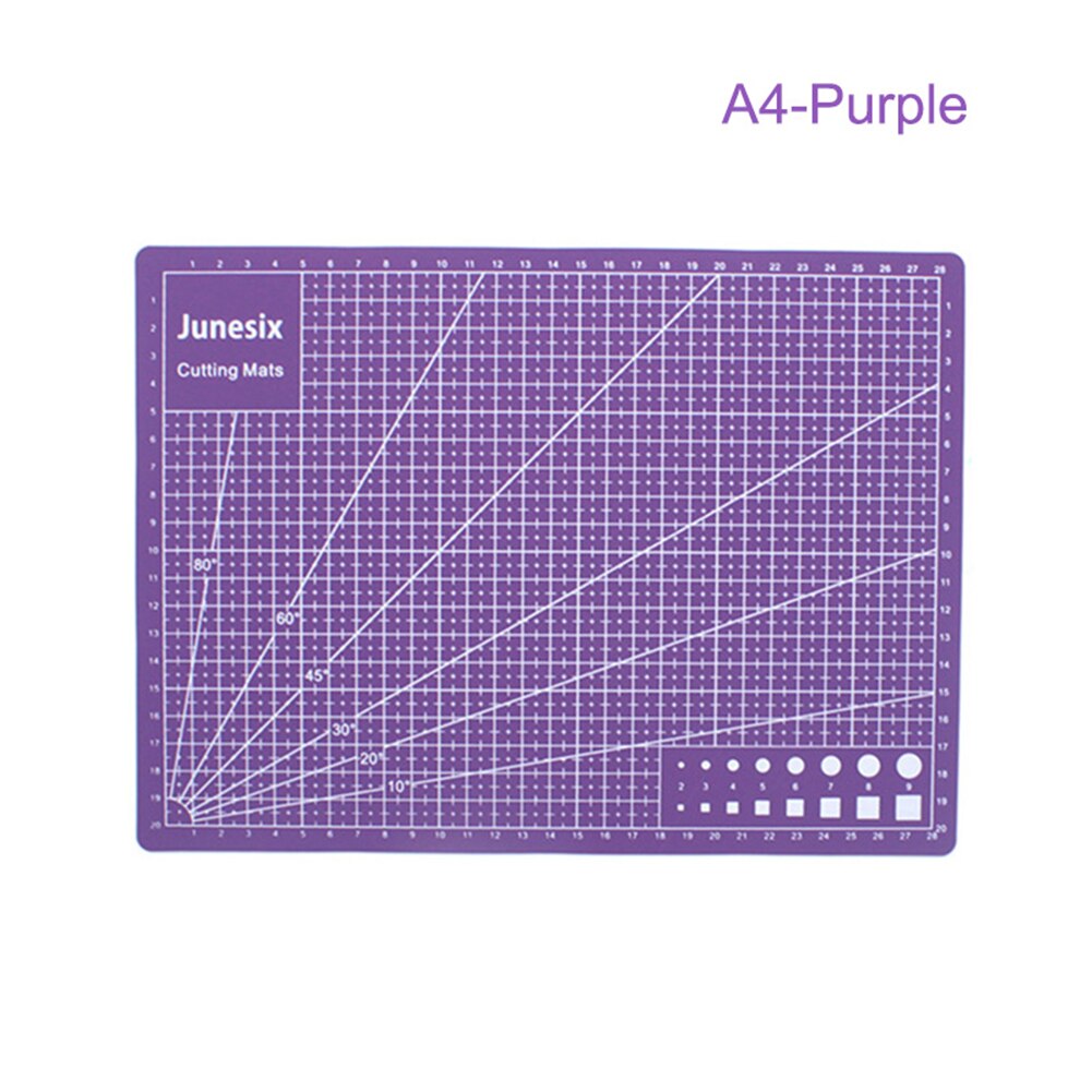A3 A4 PVC Self Healing Cutting Mat Craft Quilting Grid Lines Printed Board: A4 Purple