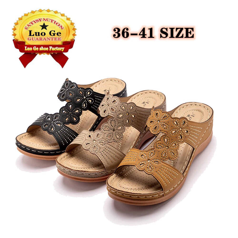 Summer ladies sequin wedge slippers slip thick slippers soft and comfortable casual shoes outdoor beach sandals