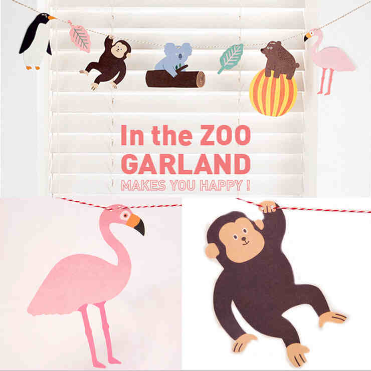 Bentoy zoo dyr tropisk regnskog papirfest krans koreansk kawaii dyr gjør-det-selv-dekorasjon barn håndlaget kunst og håndverk