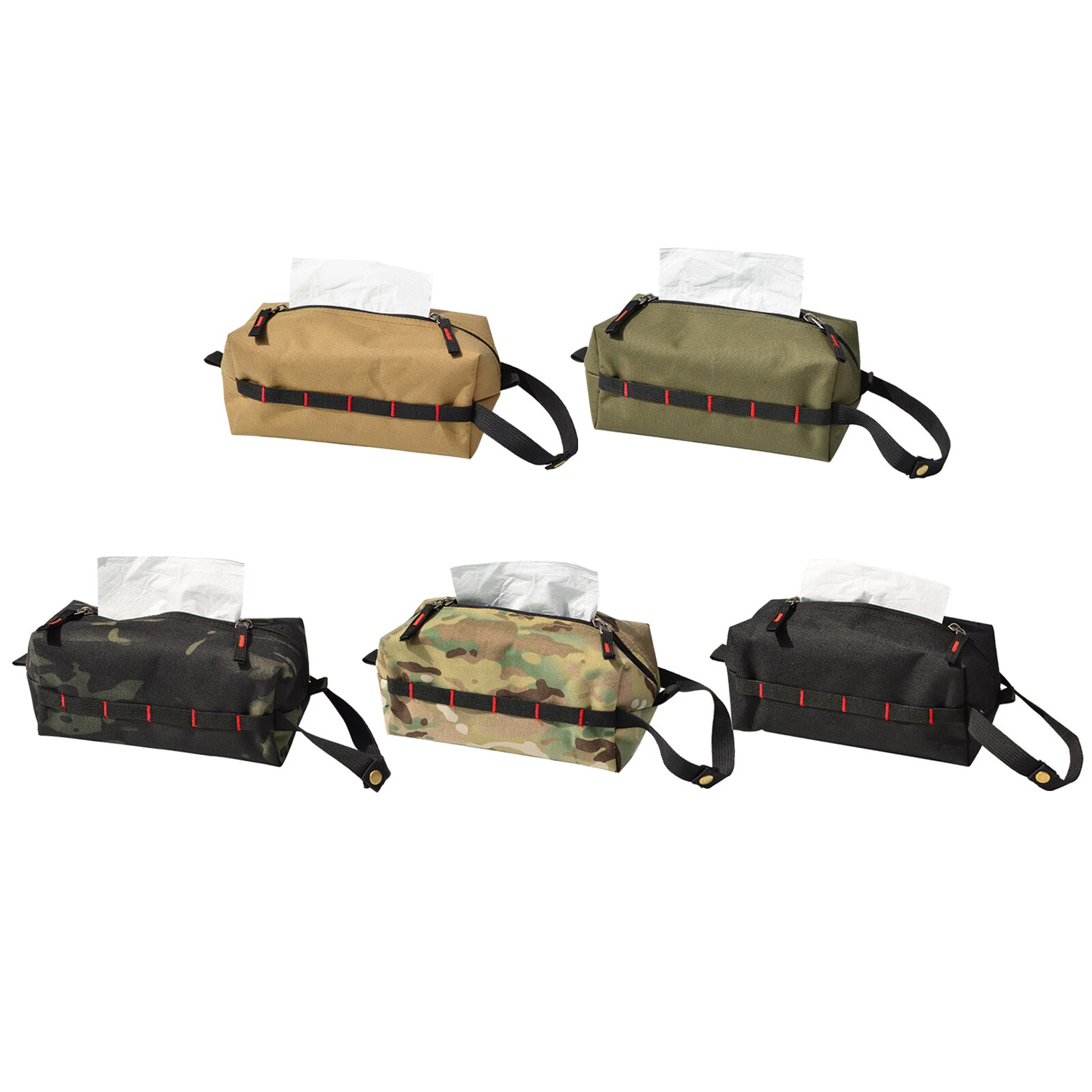 Caja de pañuelos de tela Oxford impermeable, dispensador de pañuelos faciales, bolsa de almacenamiento para acampar al aire libre y senderismo