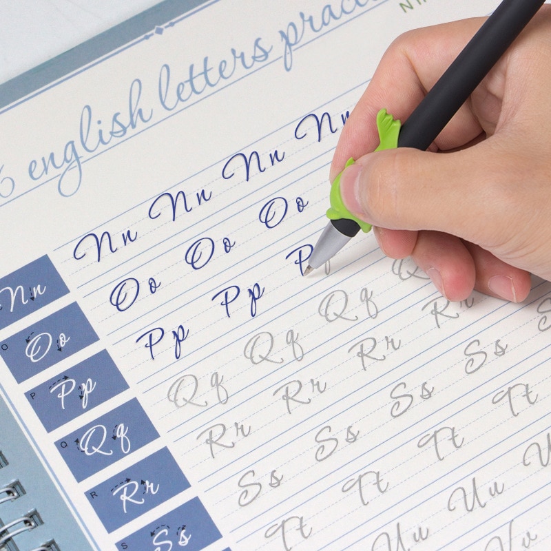 2pcs Calligraphy Sets Practice Calligraphy Copybook Calligraphy Tools Round Body Environmental Reusable Round English Calligrap