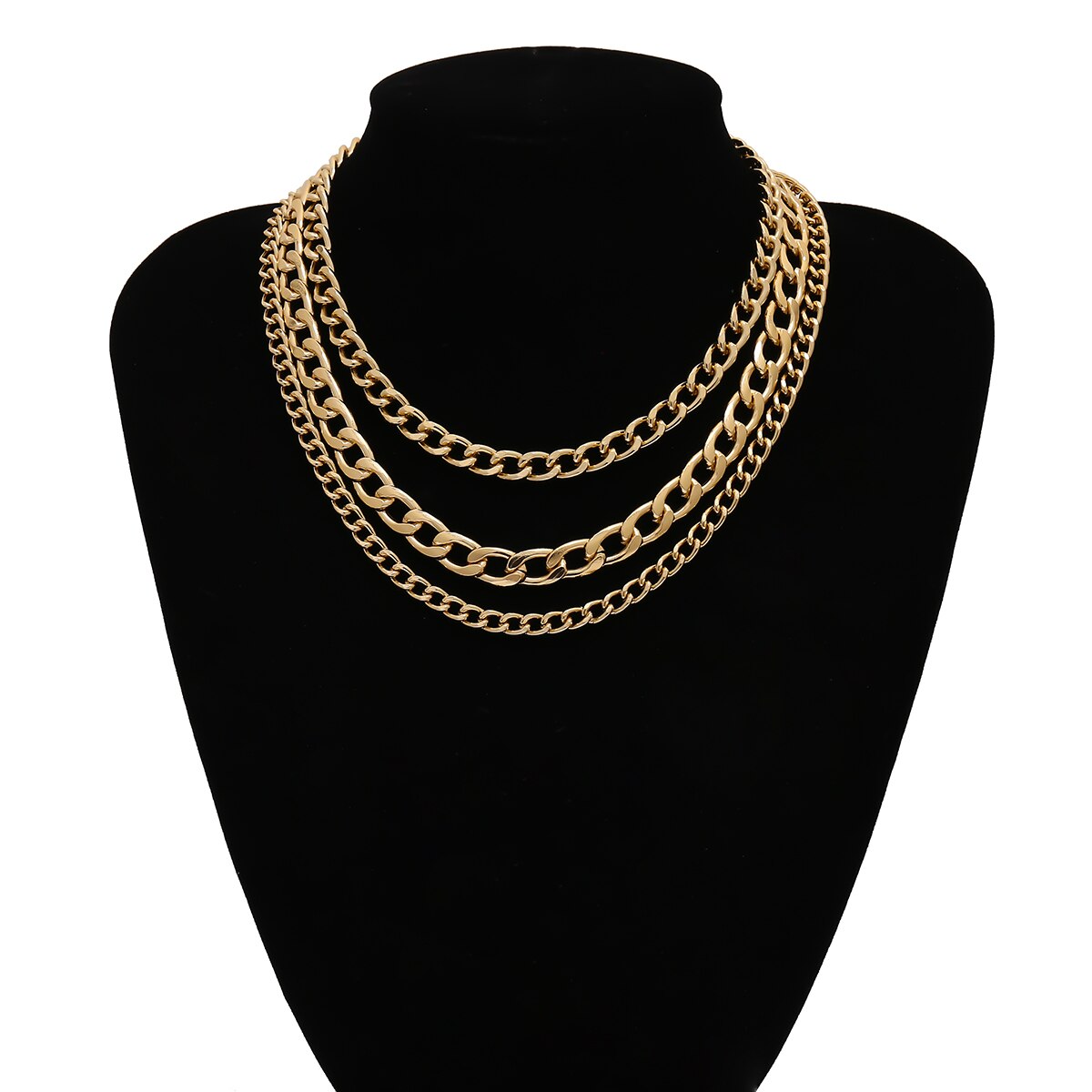 Hip Hop Chunky Choker Ketting Kraag Steampunk Mannen Rock Big Chunky Aluminium Goud Kleur Dikke Ketting Ketting Vrouwen Sieraden