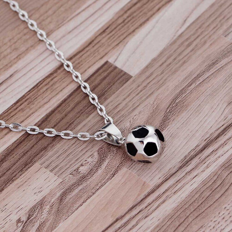 Trendy Voetbal Link Chain Voetbal Charm Ketting Hanger Goud Kleur Sport Bal Sieraden Mannen Jongen Kinderen Hanger Ketting: SV