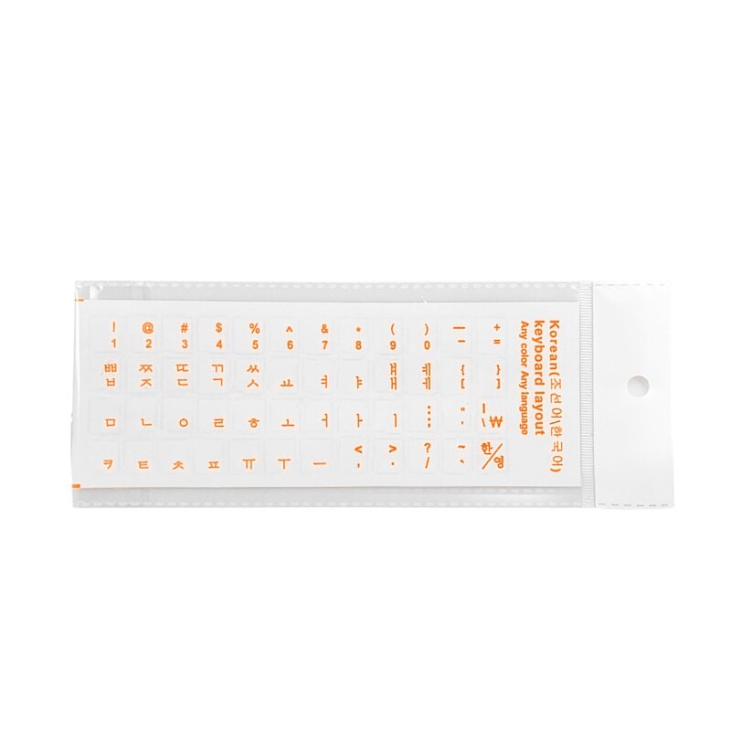 Korean Keyboard Stickers Matte PVC Keyboard Sticker Letters Transparent for PC P8DC: Orange