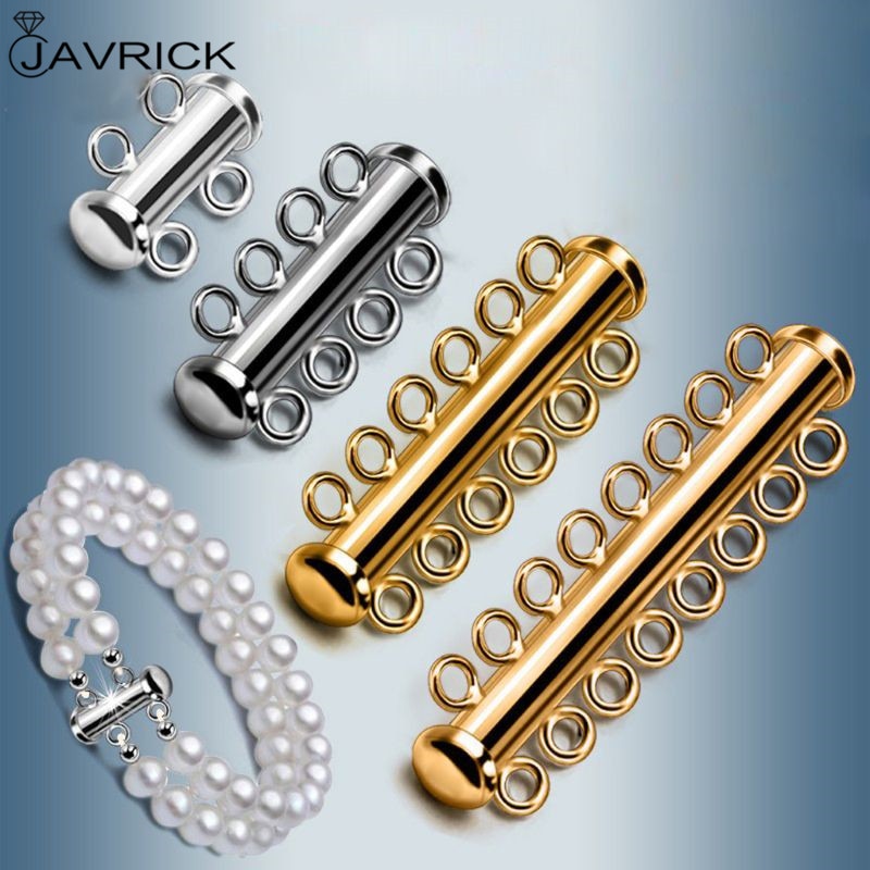 10Pcs Layered Armband Halsketten Rutsche Starke Magnetische Haken Rohre Schloss Rhodium Überzogene Schnalle Haken Schmuck Erkenntnisse