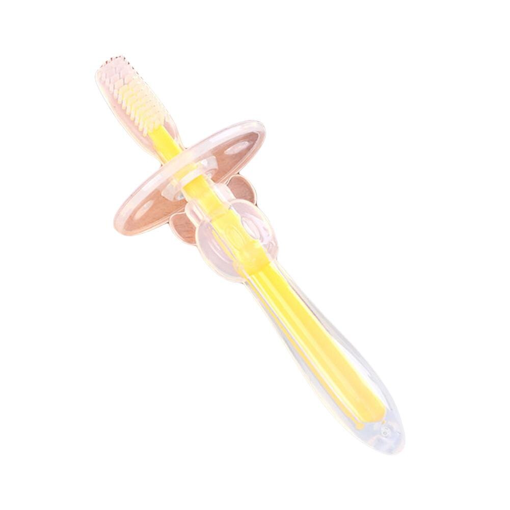 Kid Zachte Siliconen Training Tandenborstel Pasgeboren Kinderen Dental Oral Care Tooth Brush Tool Baby Kid Safety Guard Tandenborstel Items: YELLOW