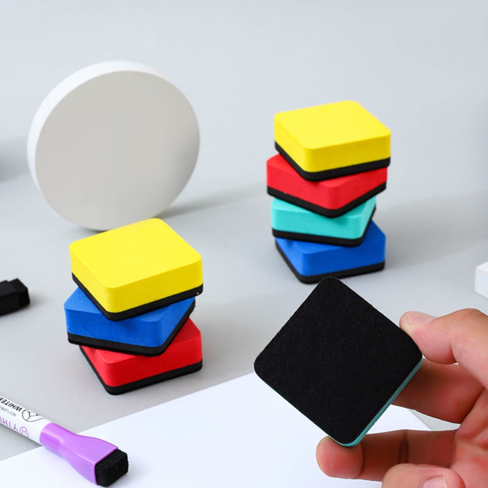 2 stuks duurzame magnetische whiteboard gum vierkante tweekleurige schoolbordreinigers EVA vilt schoolbord veeg kinderen