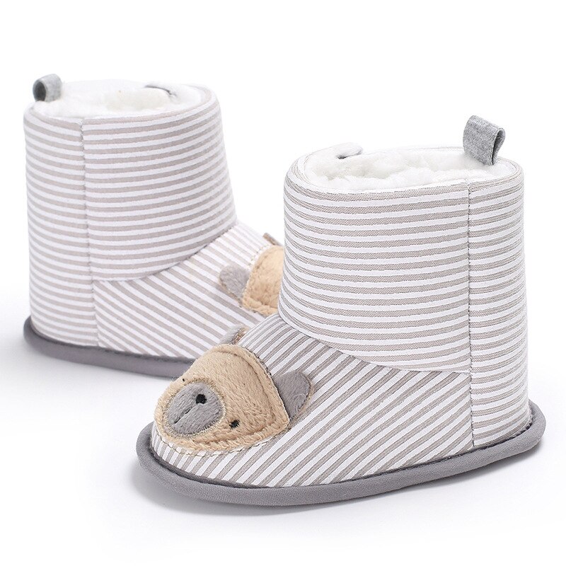 Botas quentes de algodão de neve bonito infantil macio soled sapatos de bebê de inverno recém-nascido para a menina anti-deslizamento natal booties: C-399-White / 0-6 meses