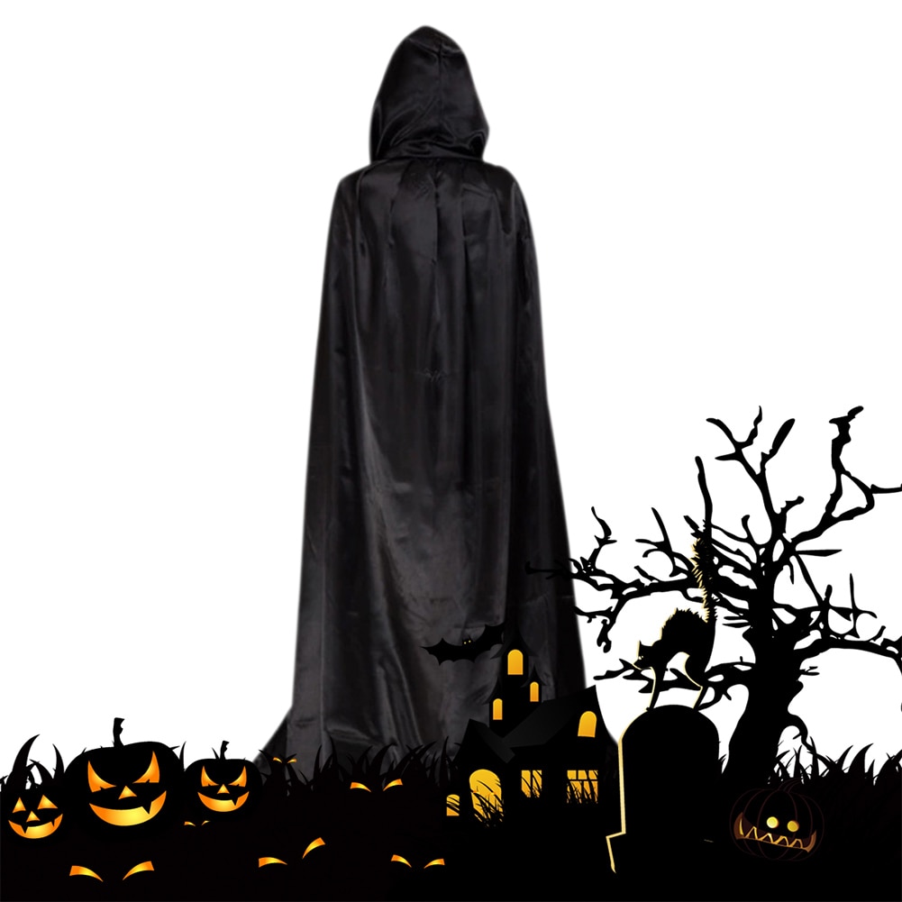 Halloween Cape Cosplay Kostuum Hooded Cloak Vampires Heksen Gewaad Zwart Halloween Creatieve Gaven
