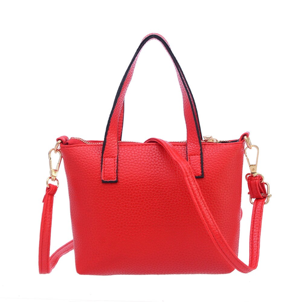 Women Solid Color Crossbody Bag Messenger Bag Phone Coin Bag: Red