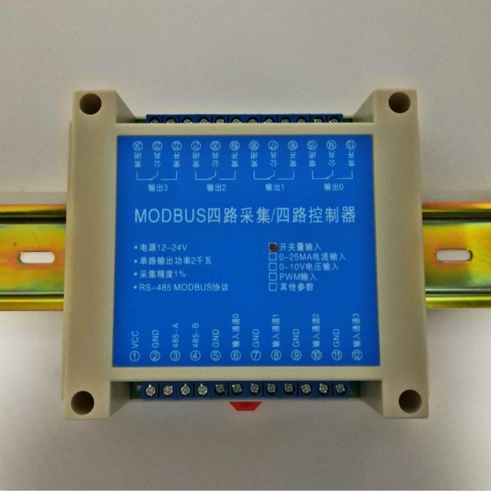 MODBUS collector RS485 spanning stroom PWM switch input relaisuitgang PLC module