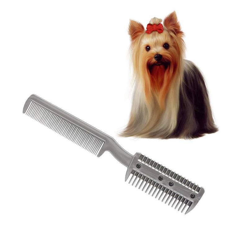 Pet Trimmer cepillo de estética para mascotas de acero inoxidable de mascota perro gato Pin peine cabello derramamiento aseo peine para pulgas herramienta para cachorro