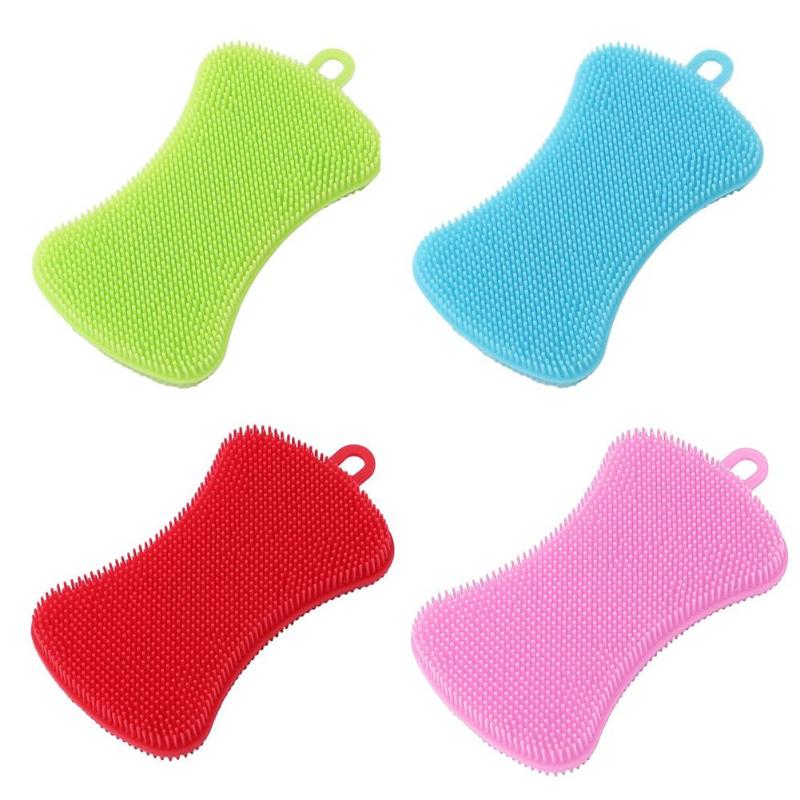 Accesorios de cocina cepillo para lavar los platos, Bol, olla, limpiador de esponjas de cocina, cepillos de limpieza, herramienta, estropajos: 4Pcs