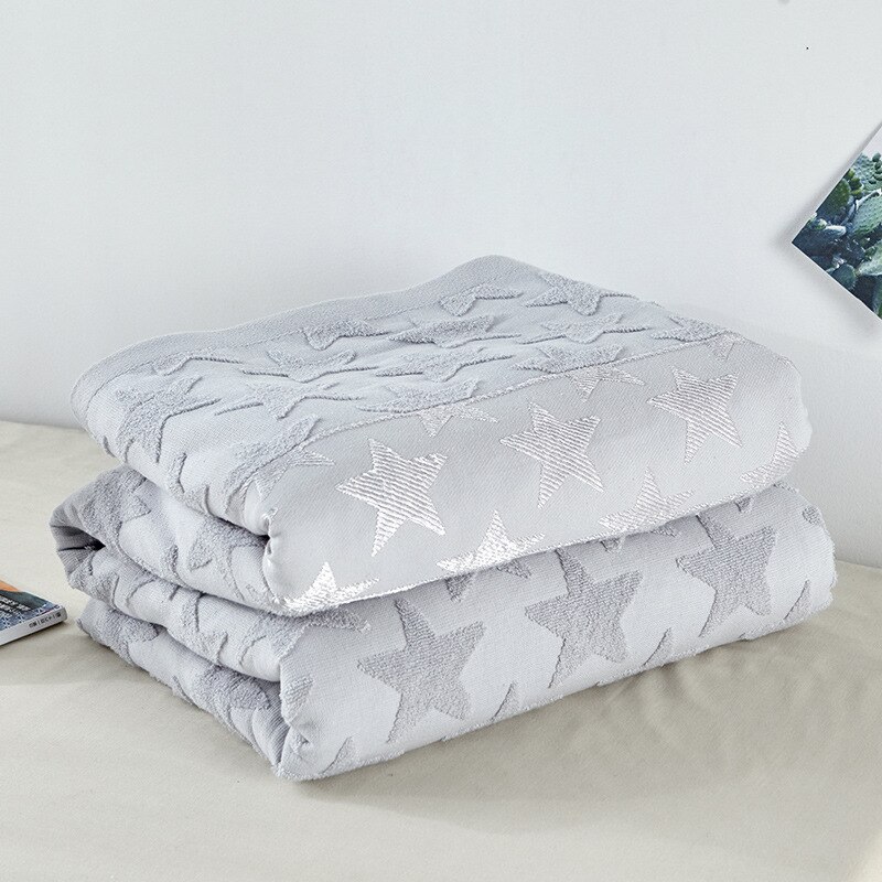 Baumwolle Blick Musselin Decke für Sofa Bett Sommer Bettdecke für freundlicher Erwachsene Atmungsaktive Gewinde Decken für Schlafsaal: hell grau / 200x230 cm