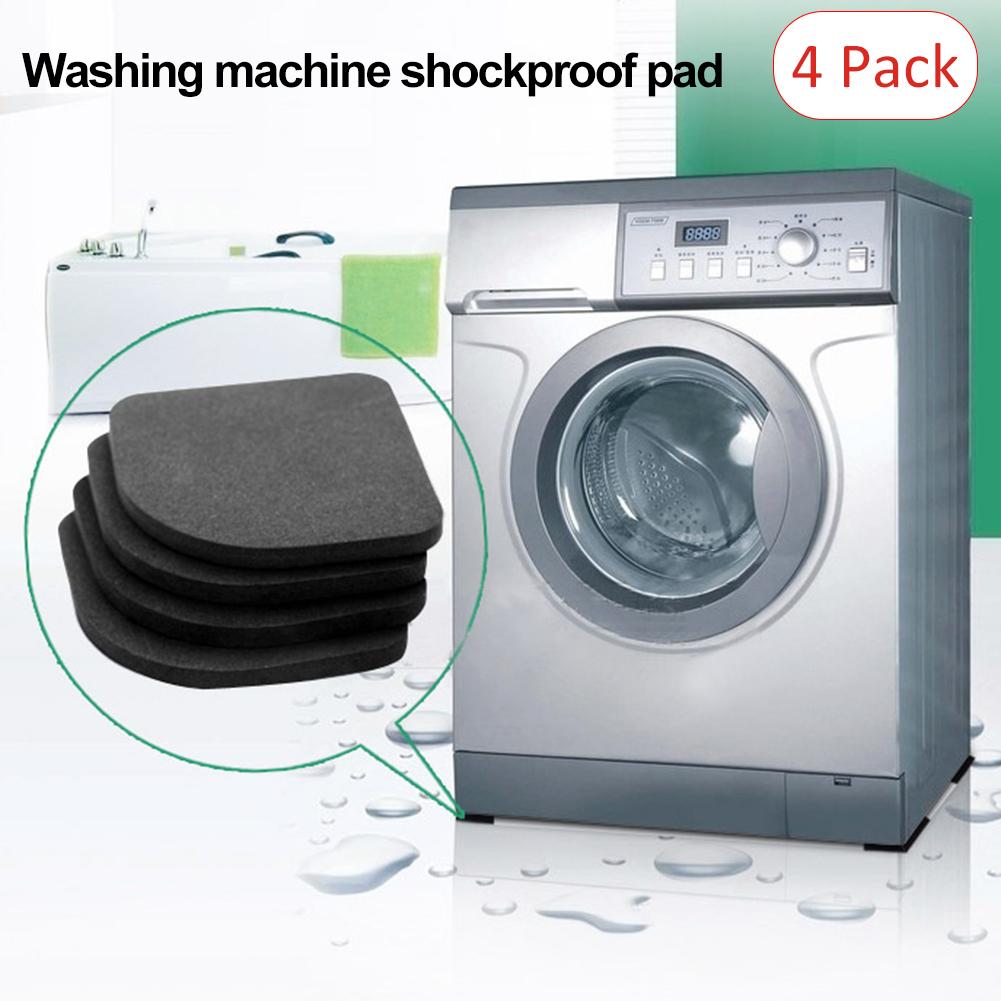 4 stk vaskemaskine stødabsorberingspude vibrationer reducerer skridsikker stødsikker pude stille bomulds eva skummåtte