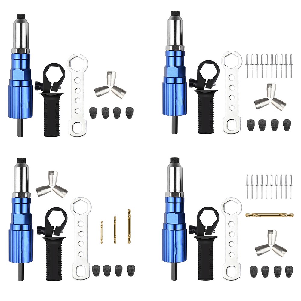 Cordless Rivet Gun Tool Heavy Duty Nut Riveting Insert Electric Hand Drill Set Tough Easily Carrying Lightweight Tool