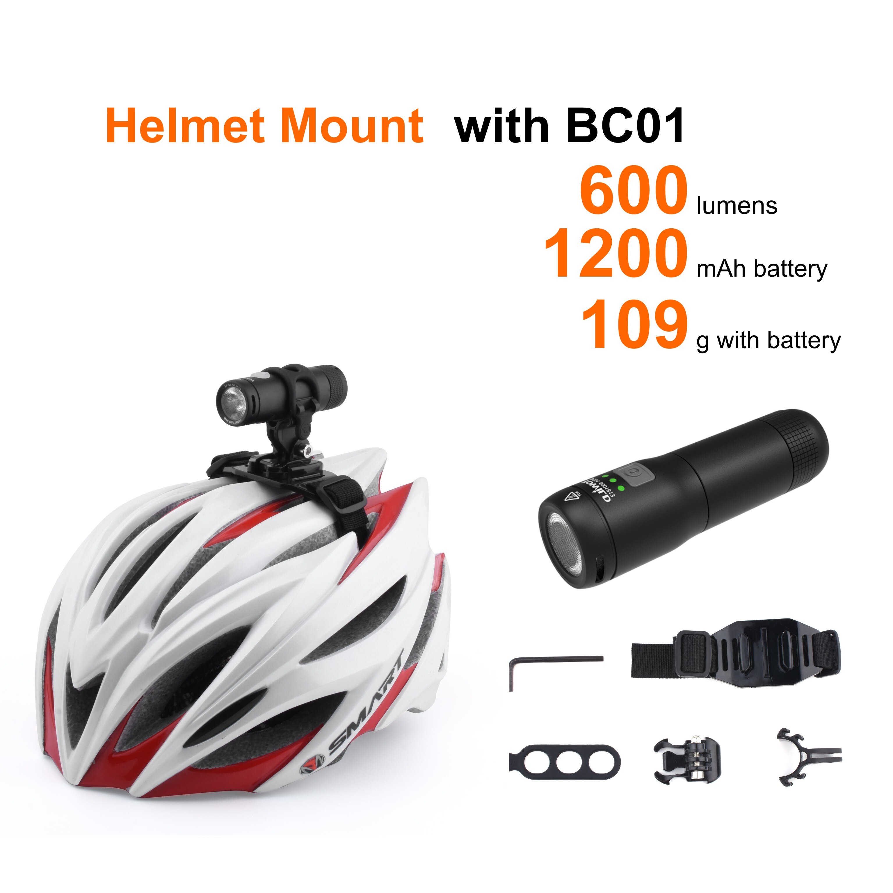 TOWILD Headlight Helmet Mount Strips Bicycle MTB Bike Lights Holder Cycling Universal Parts Accessories: Mount  with BC01