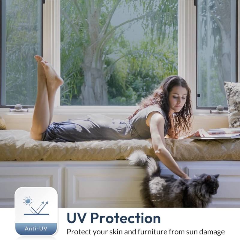 【Plata】Película de privacidad para ventana de vidrio, espejo diurno unidireccional, Control de calor reflectante, bloqueo solar, adhesivo estático no adhesivo