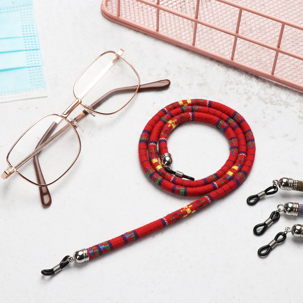 Grob Baumwolle Seil Bohemain stil Gläser Kette Ethnische Bunte Lesebrille Schnur Halter Maske Anti-verloren Seil Wandern Werkzeug