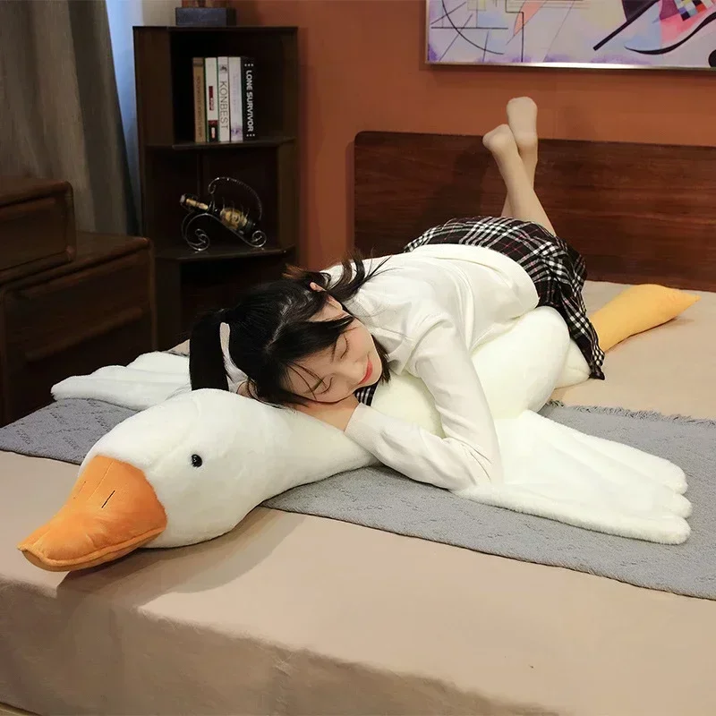 Almohada para dormir con lado de ganso enorme, bonita, 50-160cm, Animal relleno, almohada para dormir, compañero de clase, novia, de cumpleaños, de Festival
