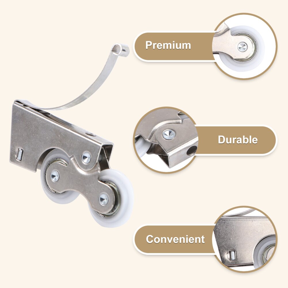 2PCS Double Wheel Door Runners Rollers Replacement Window Door Wheels Sliding Enclosure Wheels Pulleys for Home Wardrobe