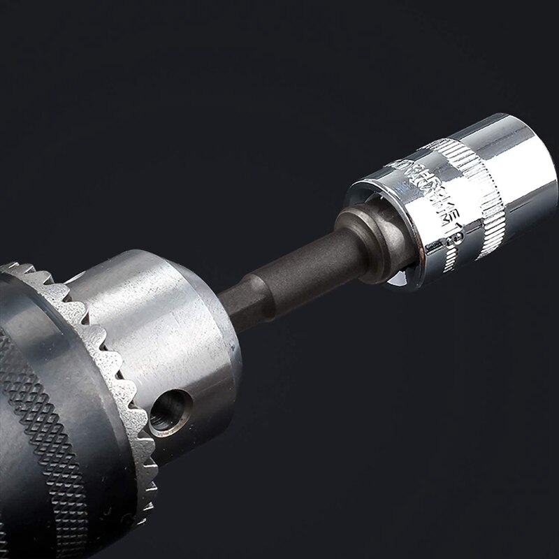 5 Pack 3/8 Inch(10mm) Square Socket Adapter Bit Set, Impact Driver Power Bits for Automotive DIY-1/4 Hex Shank