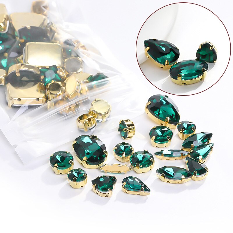 Astrobox Fancy 50 Stuks Gemengde Vorm Met Klauw Naai Rhinestone Crystal Voor Kleding &amp; Accessoires Glas Steen Diy Sieraden maken