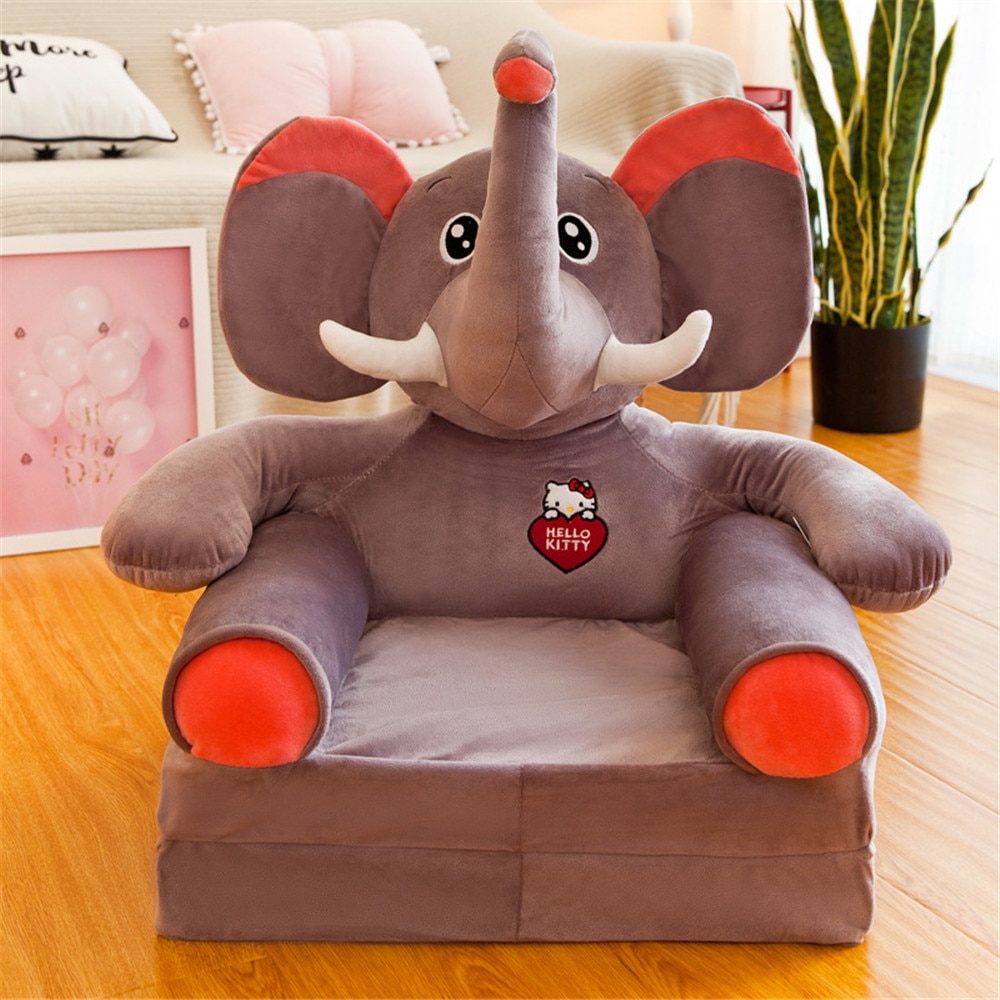 Baby børn sofa kun betræk ingen fyld tegneserie krone sæde børn stol pæn pushud småbørn børn betræk til sofa klap