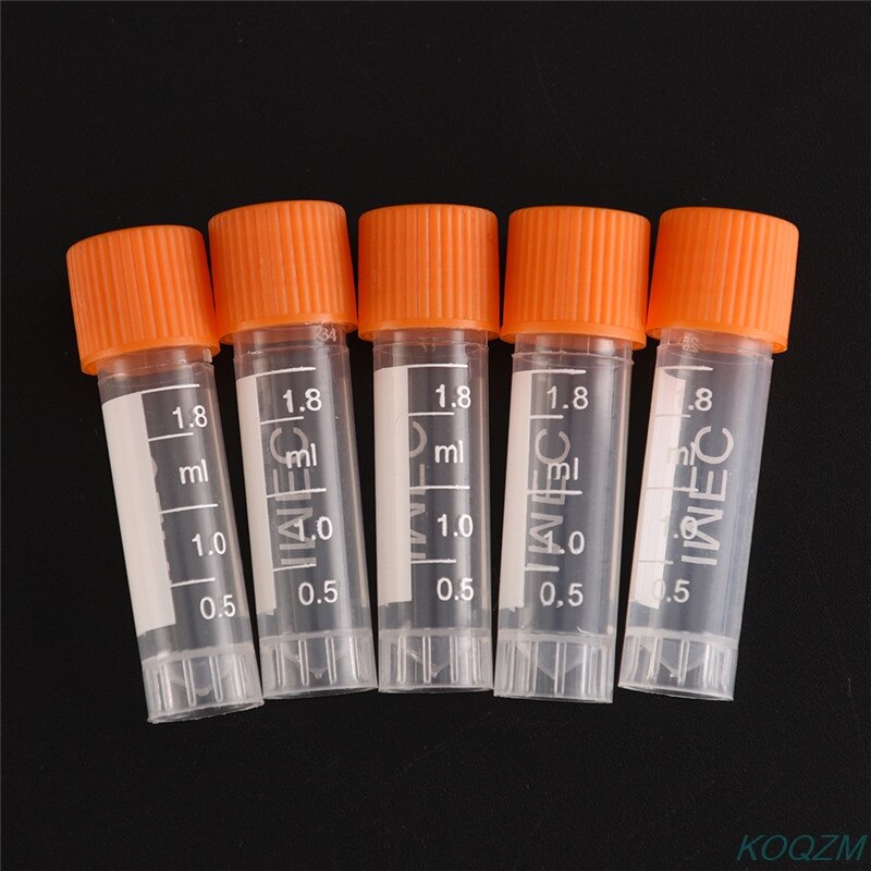 20pcs/set 1.8ml PP Lab Analysis Freezing Tubes Graduation Centrifuge Tube Volume Vials Bottles With Screw Cap