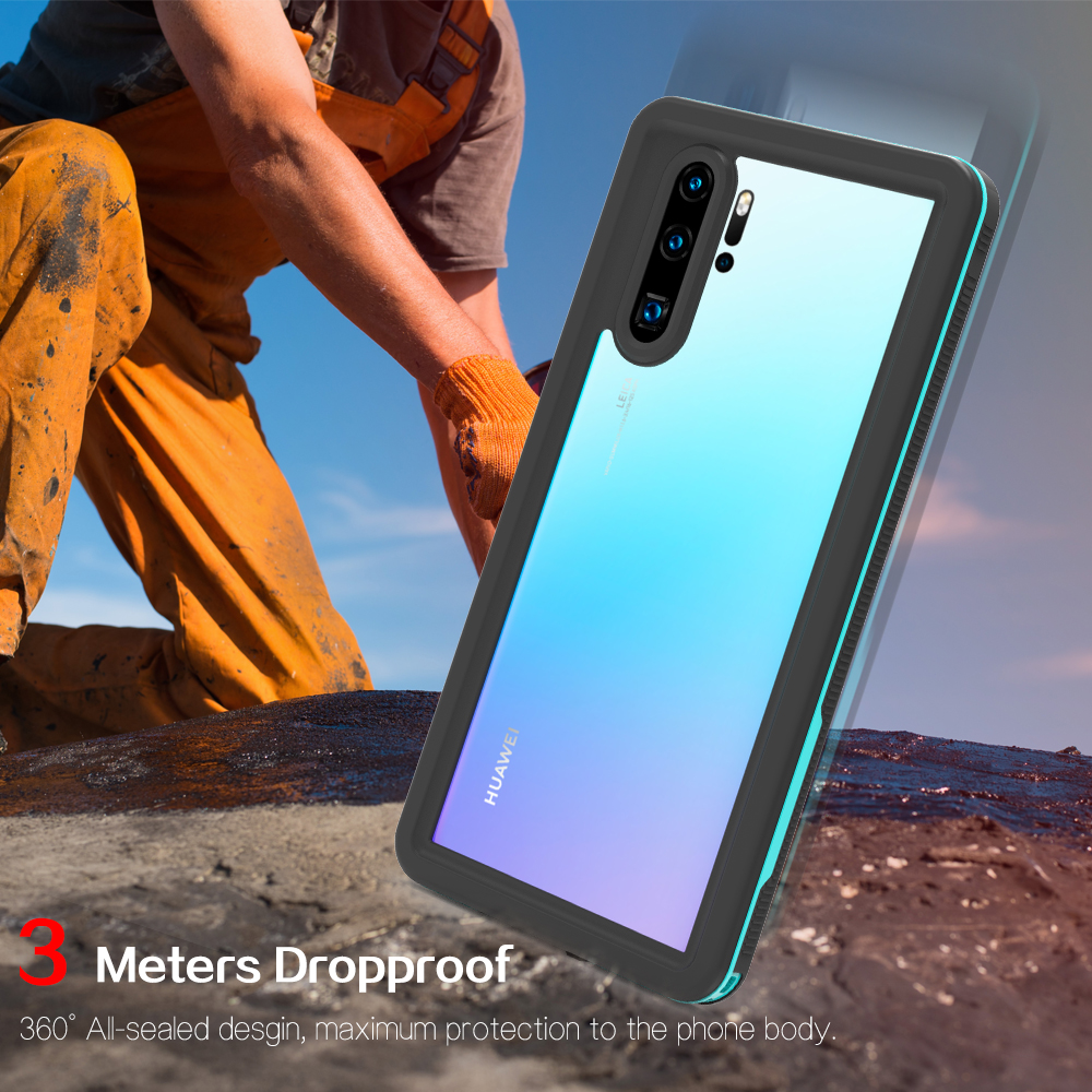 Diving  ip68 vattentätt skal till huawei  p30 pro-fodral, simma snötätt, dammtätt skal till huawei  p30 pro-fodral