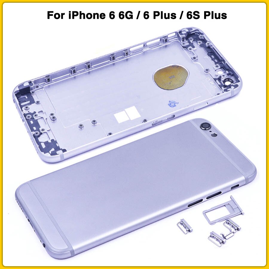Fuldt hus til iphone 6 6g 6 plus 6s plus batteri bagcover batteridør metal mellemramme chassis bagcover