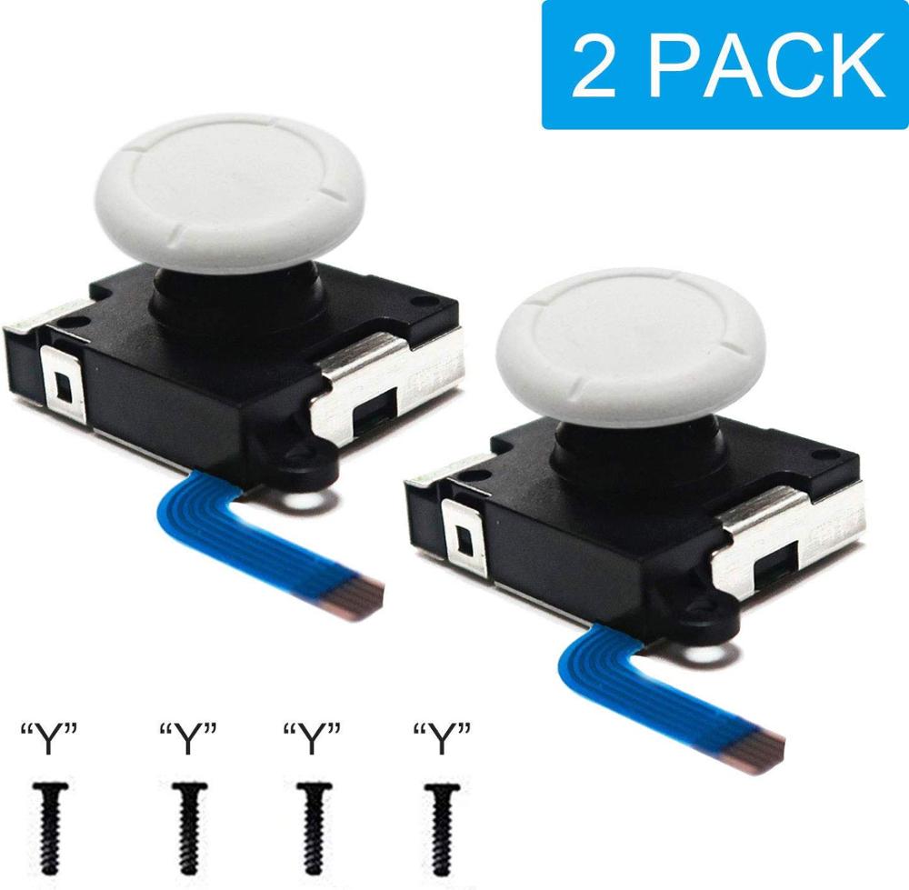 Original 3D Analog Joystick Joy-Con Replacement Left/Right Repair Kit Thumb Sticks Sensor with 2 “Y” Screws for Nintend Switch