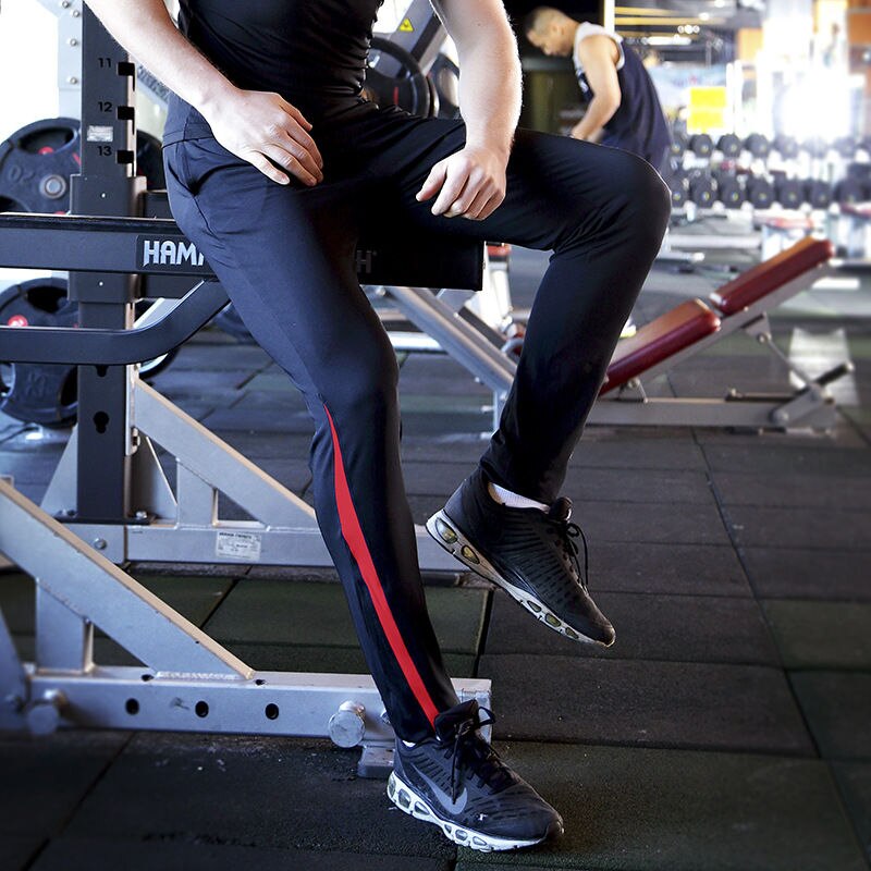 Pantalones deportivos de secado rápido para hombre, pantalón de entrenamiento, suelto, informal, verano, pantalones de piernas finas, fútbol, correr, fitness