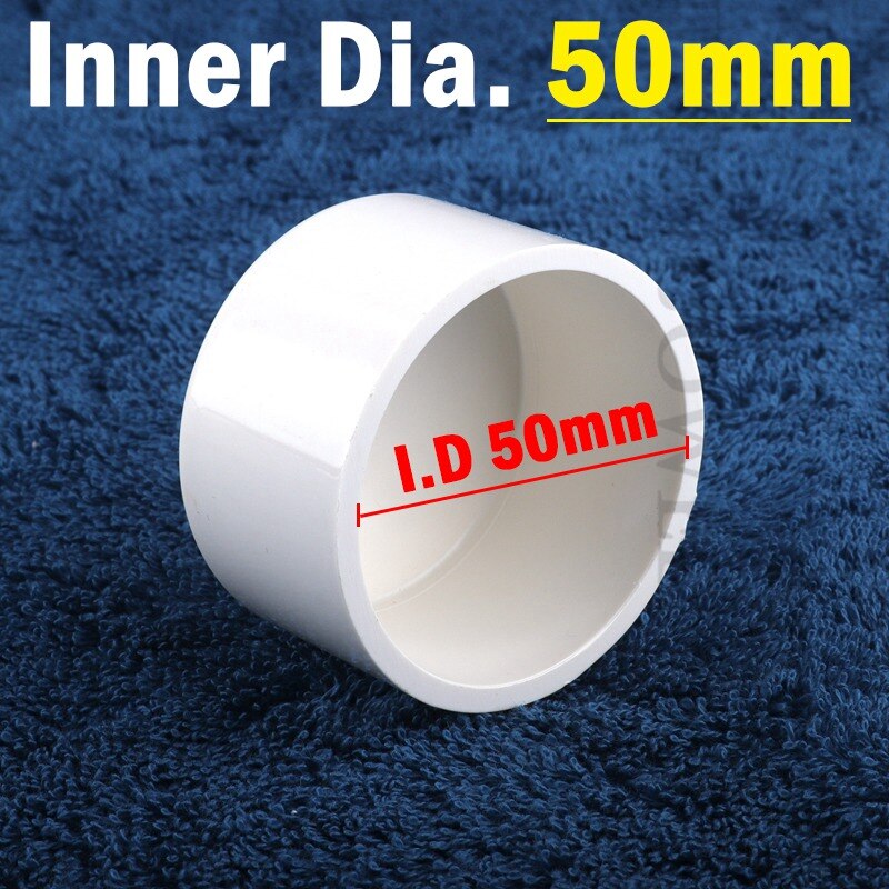 1~10Pcs Size 20~63mm PVC Pipe End Plug Connector Garden Irrigation Hydroponic Joint Aquarium Fish Tank Water Supply Pipe End Cap: 50mm / 10Pcs